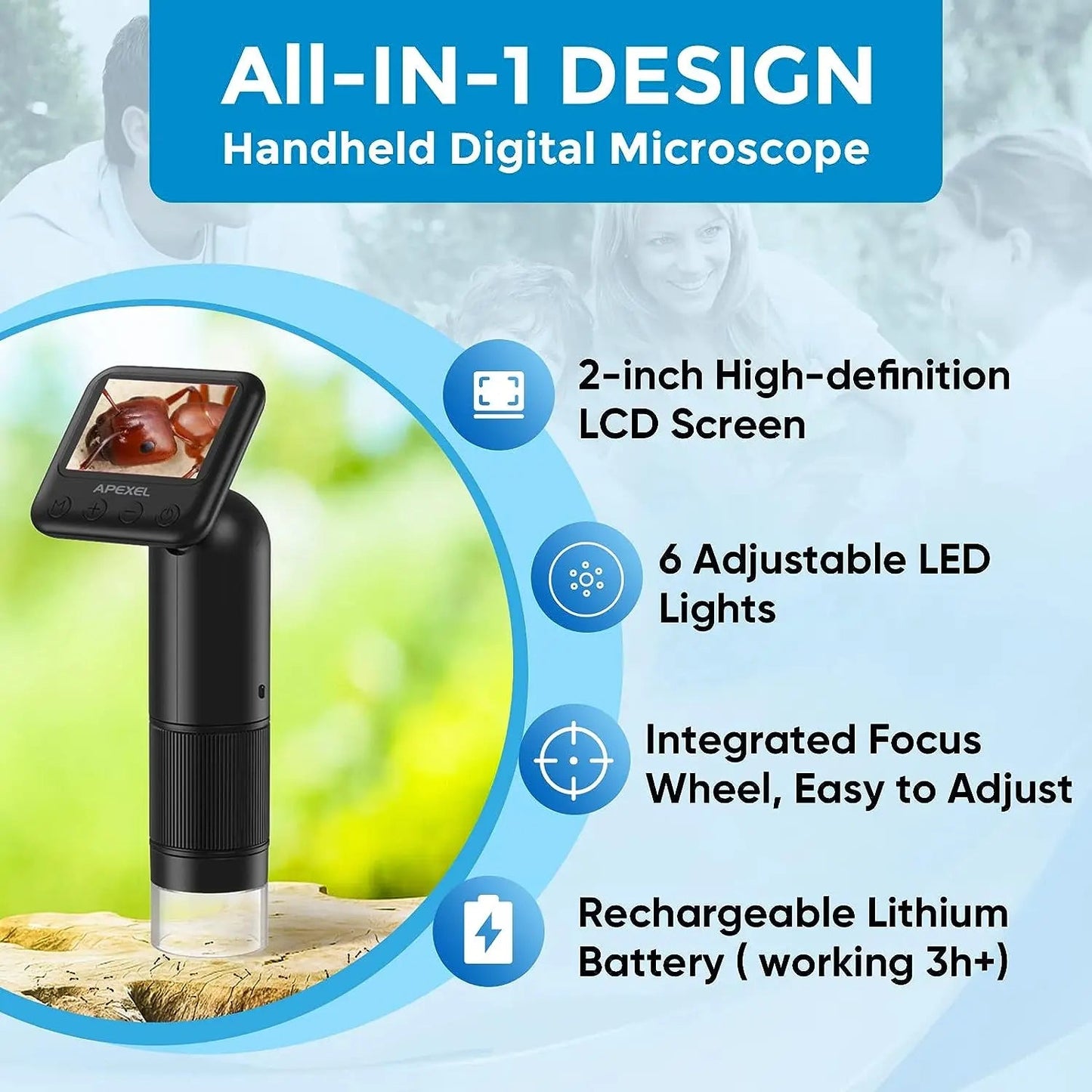 800X HD DIGITAL MICROSCOPE| HANDHELD USB POCKET MICROSCOPE