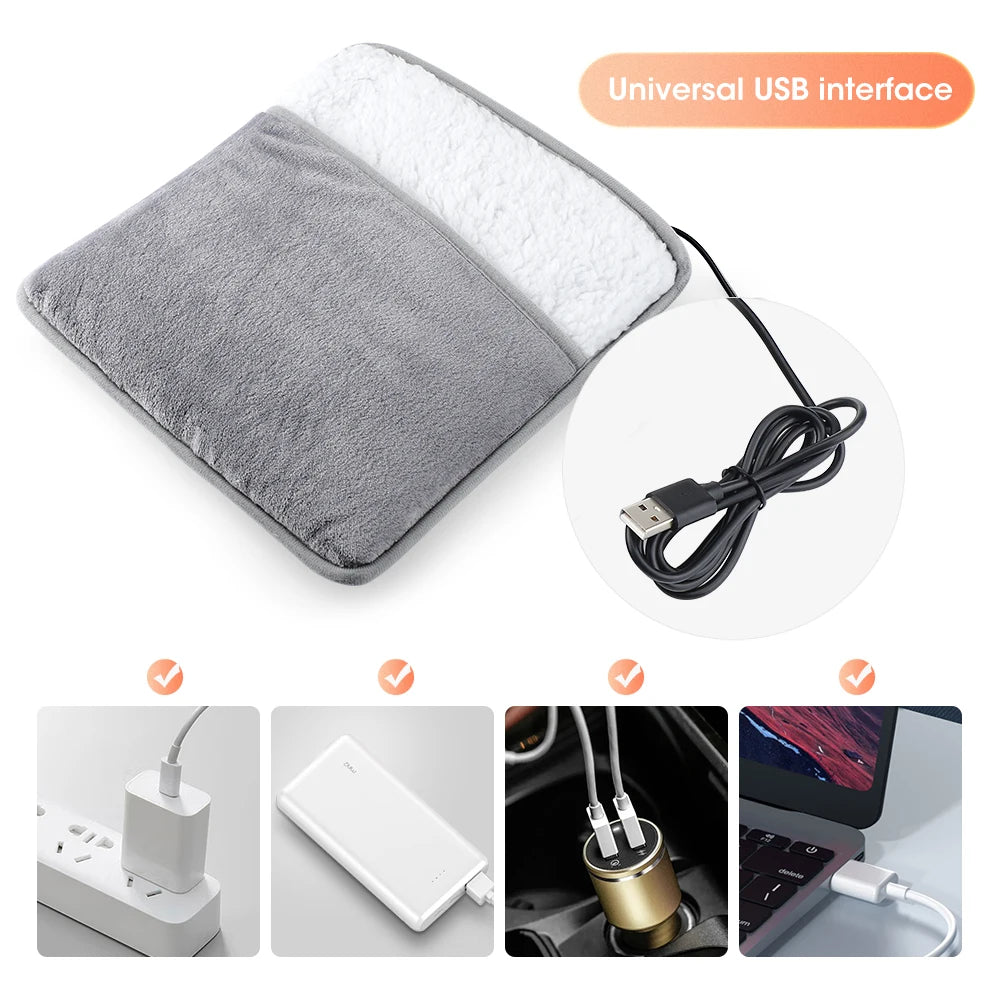 WINTER ELECTRIC FOOT WARMER | USB CHARGING PLUSH HEATING PAD