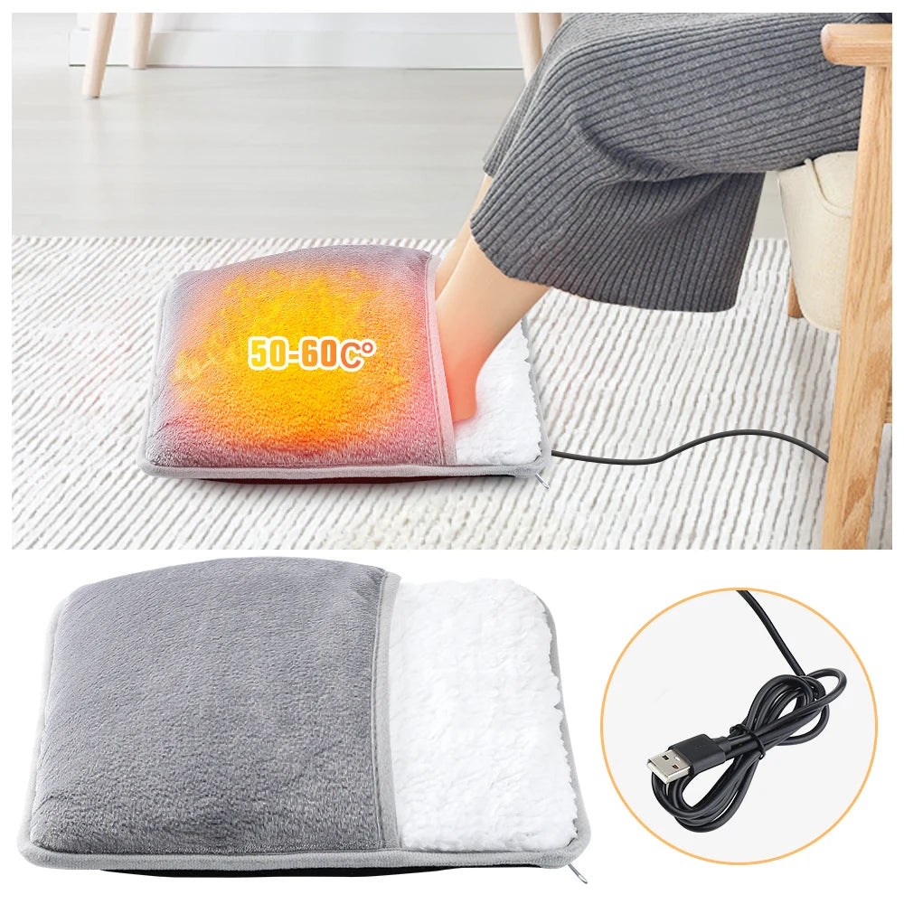 WINTER ELECTRIC FOOT WARMER | USB CHARGING PLUSH HEATING PAD