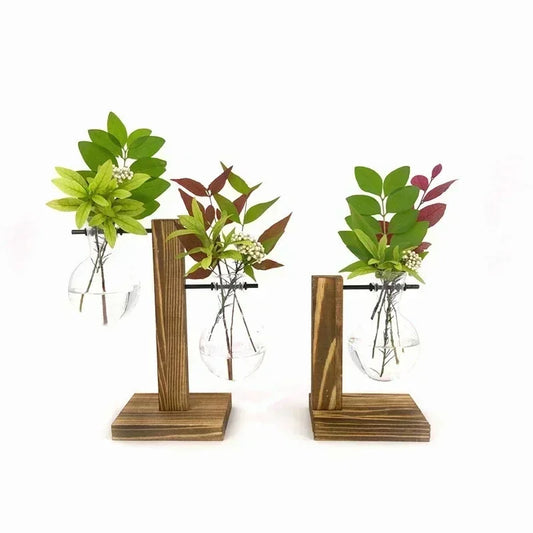 VINTAGE WOODEN HYDROPONIC PLANT